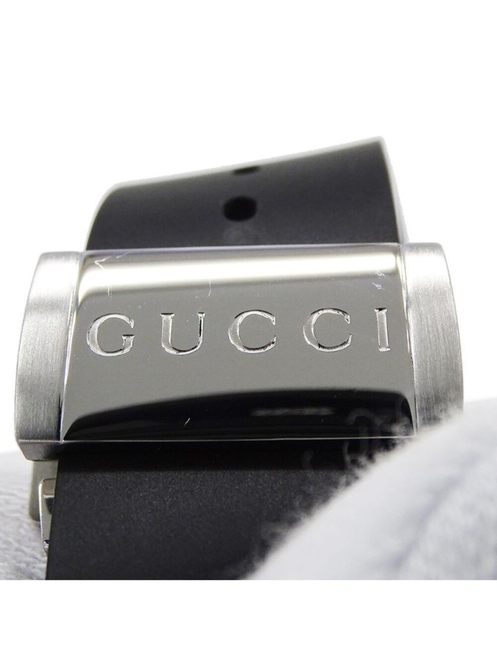 Gucci Watch Dive Snake Date Quartz Stainless Steel Rubber 136.2 Black Polished - Picture 10 of 13